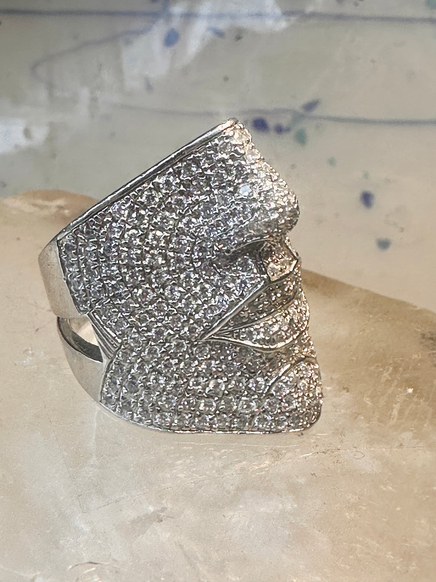 Sonia Bitton ring Face band CZ size 4.50 pinky Sterling silver women