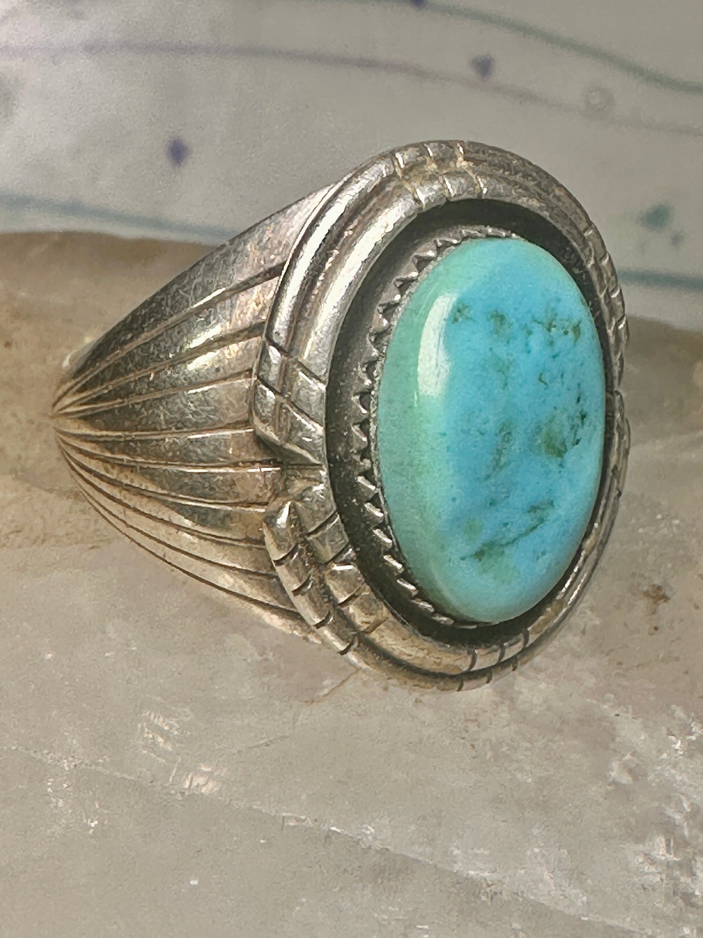 Navajo ring turquoise size 12.75 sterling silver women men