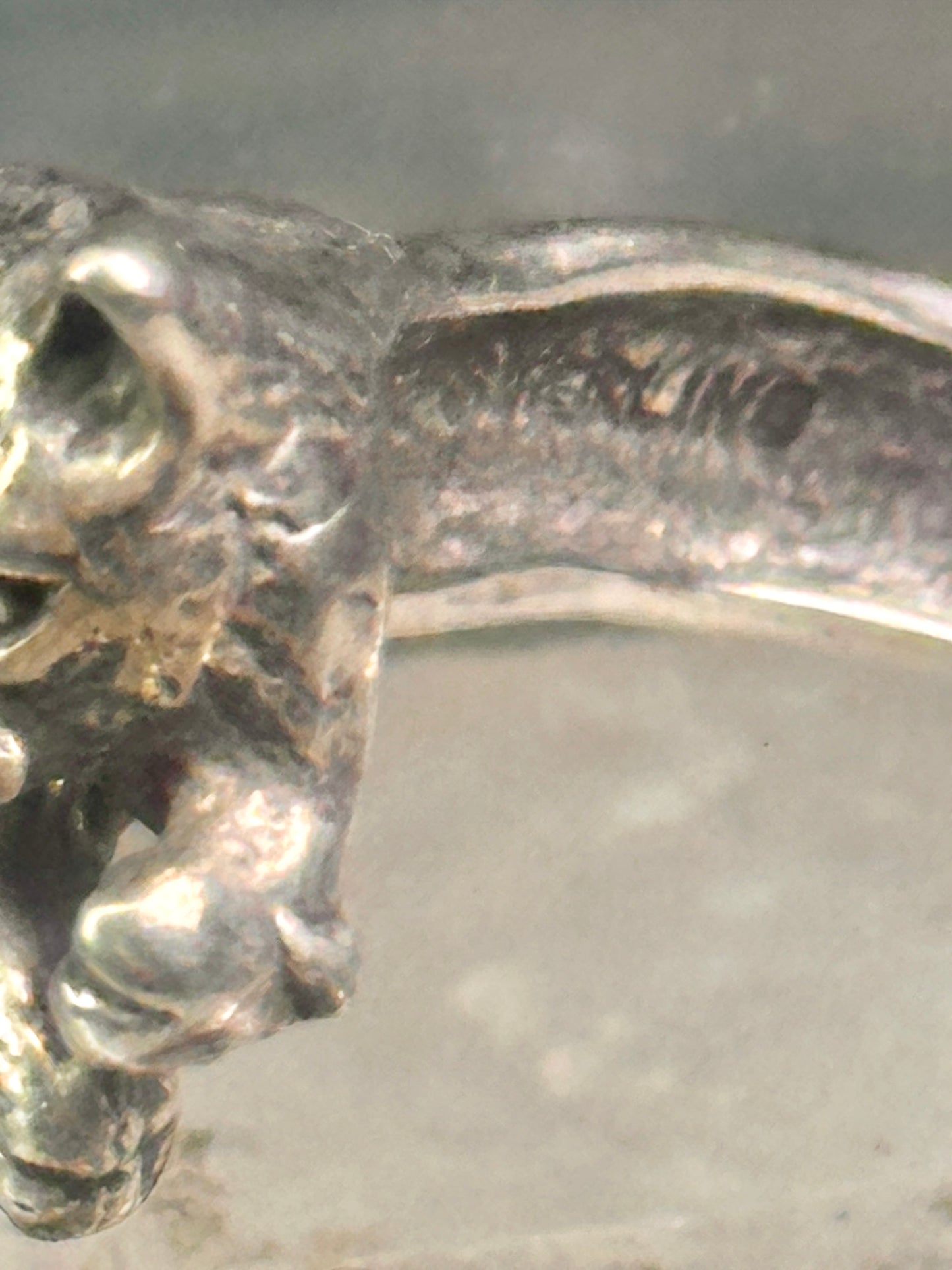 Cat and Mouse ring cat band size 8 sterling silver women girls