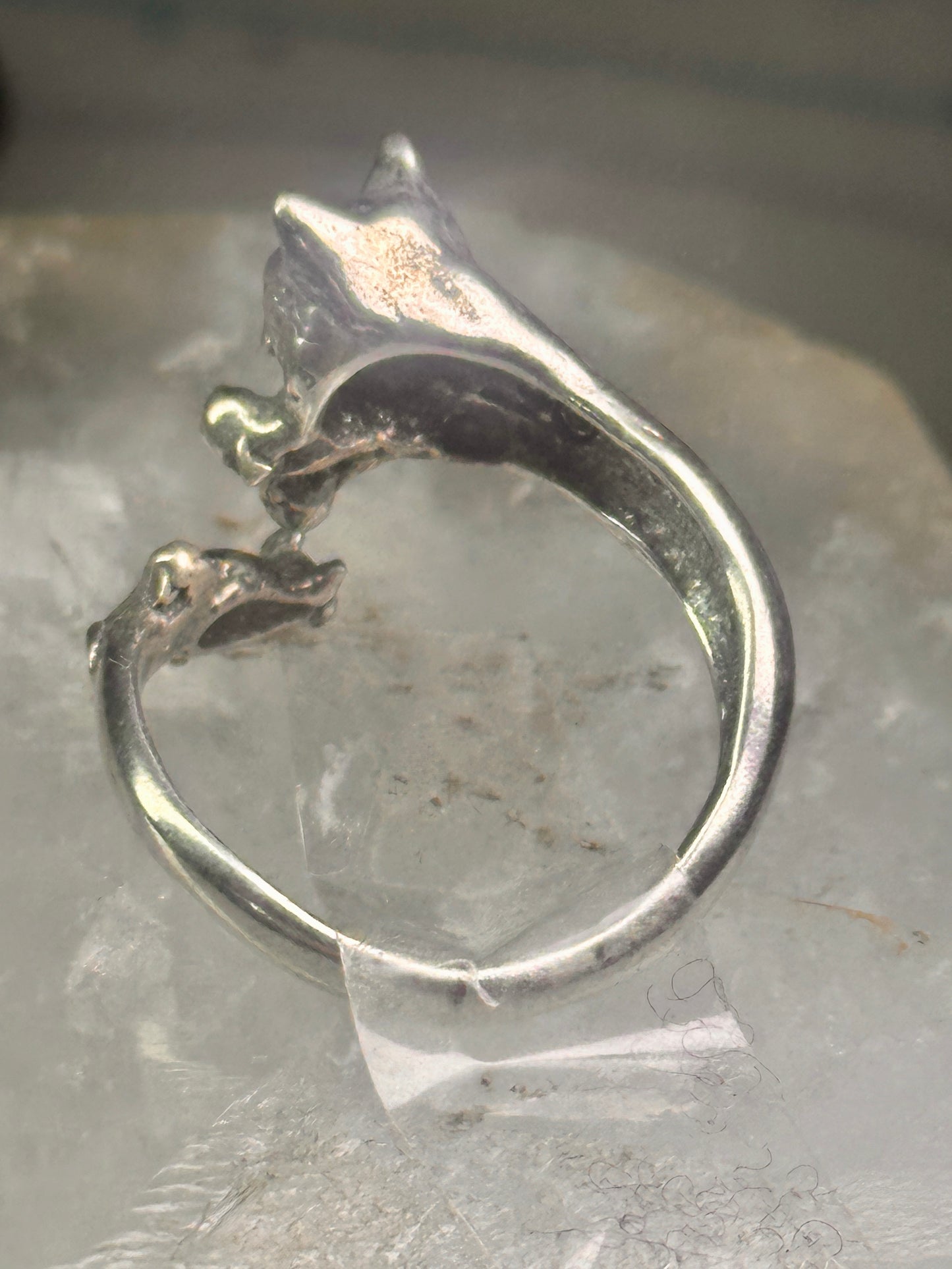 Cat and Mouse ring cat band size 8 sterling silver women girls