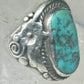 Navajo Ring turquoise size 8.25 floral sterling silver women men