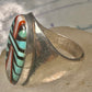 Zuni ring turquoise coral MOP onyx size 9.75 sterling silver women men