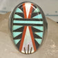 Zuni ring turquoise coral MOP onyx size 9.75 sterling silver women men