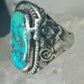 Navajo Ring turquoise size 8.25 floral sterling silver women men