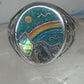 Phoenix Rainbow ring 10.5 turquoise coral seagull mountain sterling silver men women
