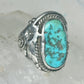 Navajo Ring turquoise size 8.25 floral sterling silver women men