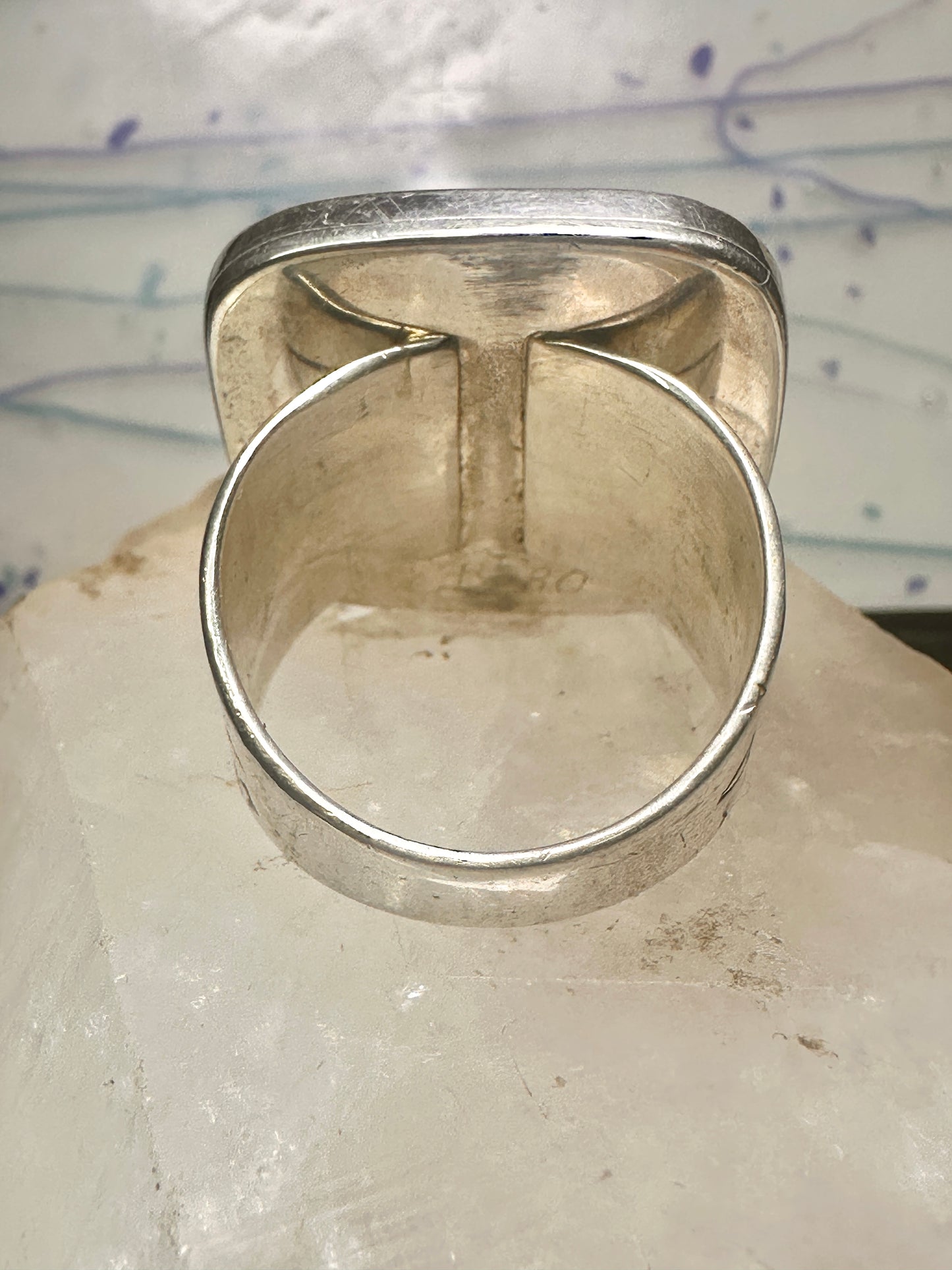 Navajo ring turquoise size 14.7 sterling silver stampings women men