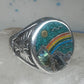 Phoenix Rainbow ring 10.5 turquoise coral seagull mountain sterling silver men women