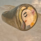 Eric Grossbardt face ring size 5 mop spiny oyster sterling silver detailed w18K women