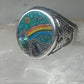 Phoenix Rainbow ring 10.5 turquoise coral seagull mountain sterling silver men women