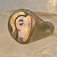 Eric Grossbardt face ring size 5 mop spiny oyster sterling silver detailed w18K women