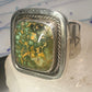 Navajo ring turquoise size 14.7 sterling silver stampings women men