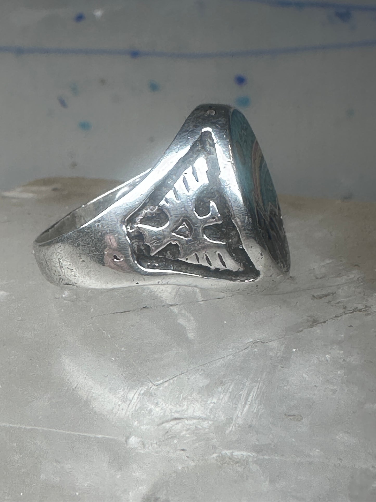 Phoenix Rainbow ring 10.5 turquoise coral seagull mountain sterling silver men women
