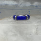 Vintage Signed FAS Deep Blue Inlay Band Ring Sterling Silver - Size 6.5