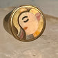 Eric Grossbardt face ring size 5 mop spiny oyster sterling silver detailed w18K women