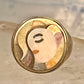 Eric Grossbardt face ring size 5 mop spiny oyster sterling silver detailed w18K women