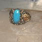 Black Hills Gold ring leaves turquoise band ring size 5.75 Sterling silver women