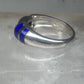 Vintage Signed FAS Deep Blue Inlay Band Ring Sterling Silver - Size 6.5