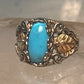 Black Hills Gold ring leaves turquoise band ring size 5.75 Sterling silver women