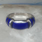 Vintage Signed FAS Deep Blue Inlay Band Ring Sterling Silver - Size 6.5