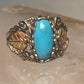 Black Hills Gold ring leaves turquoise band ring size 5.75 Sterling silver women
