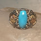 Black Hills Gold ring leaves turquoise band ring size 5.75 Sterling silver women