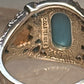 Black Hills Gold ring leaves turquoise band ring size 5.75 Sterling silver women
