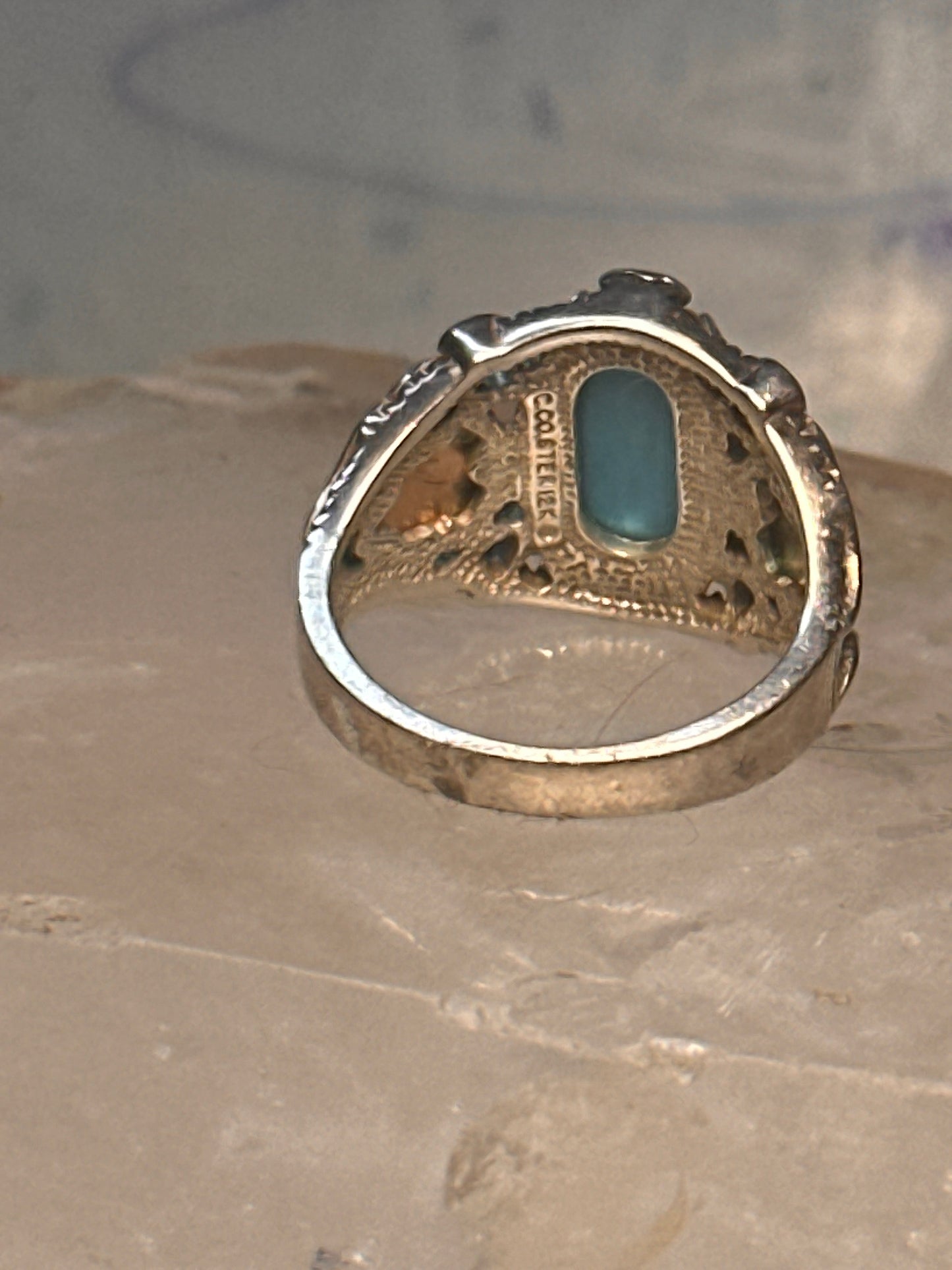 Black Hills Gold ring leaves turquoise band ring size 5.75 Sterling silver women