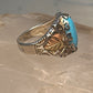 Black Hills Gold ring leaves turquoise band ring size 5.75 Sterling silver women