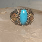 Black Hills Gold ring leaves turquoise band ring size 5.75 Sterling silver women