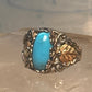 Black Hills Gold ring leaves turquoise band ring size 5.75 Sterling silver women