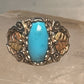 Black Hills Gold ring leaves turquoise band ring size 5.75 Sterling silver women