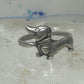 Mini Dachshund Ring heart love dog band sterling silver size 7.75 girls women