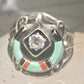 Horseshoe ring turquoise onyx band signed EDE size 10 pinky sterling silver women men