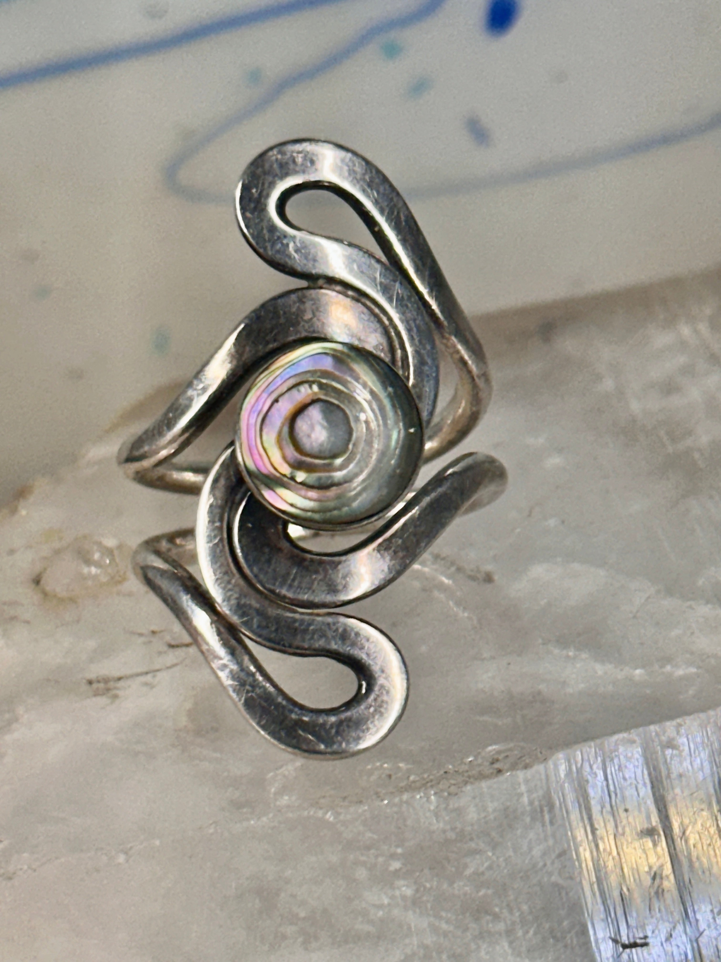 Sunflower spoon ring size 7 large flower floral band sterling