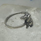 Mini Dachshund Ring heart love dog band sterling silver size 7.75 girls women