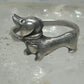 Mini Dachshund Ring heart love dog band sterling silver size 7.75 girls women