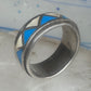 Turquoise Spinner ring size 11.50 wedding band mop terling silver women men