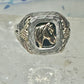 Black Hills Gold Ring onyx horse leaves cowgirl band sterling silver size 6 women