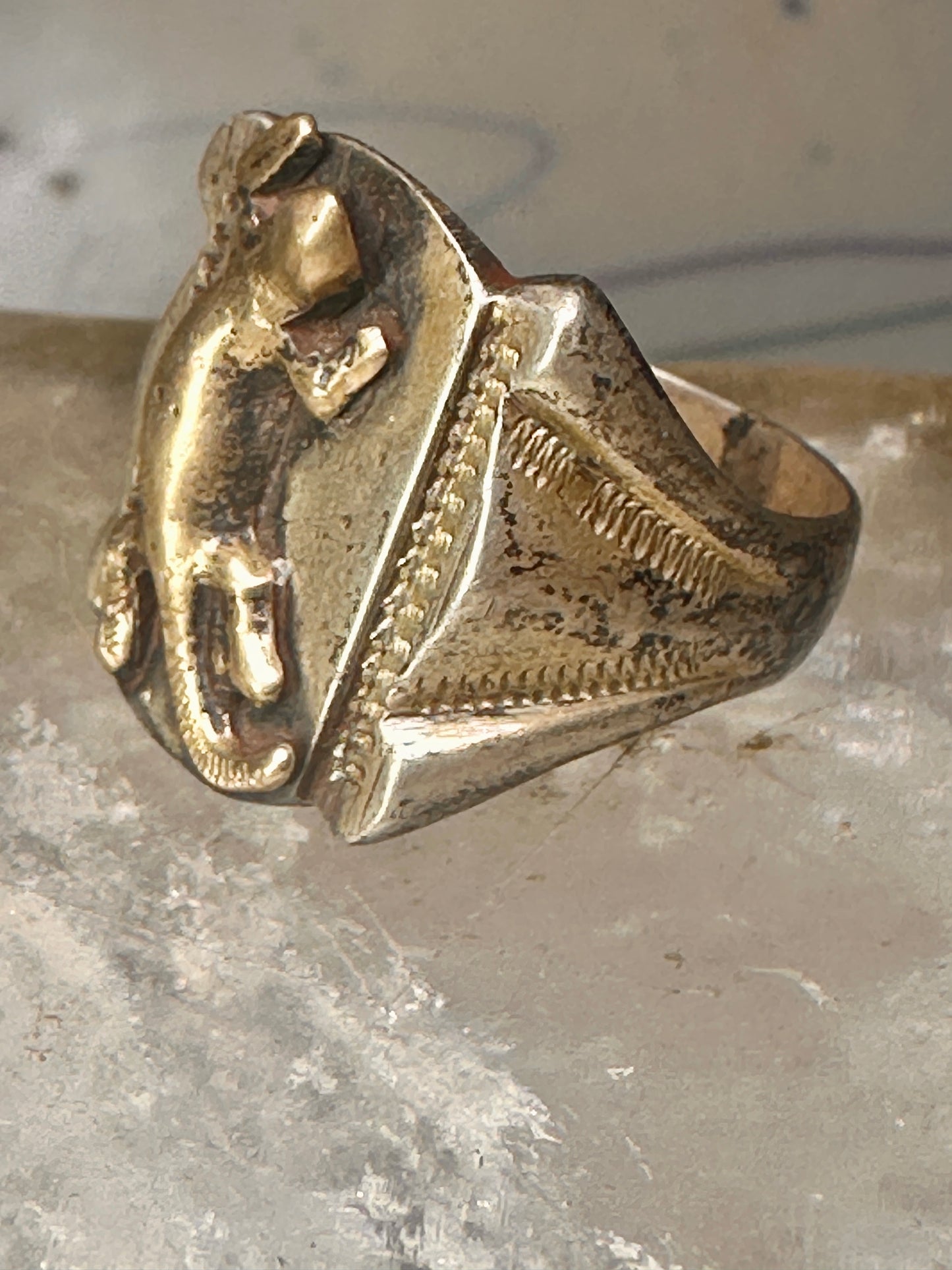 Lizard ring reptile band size 9.75 sterling silver women men