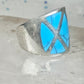 Turquoise ring size 5.25 cigar band sterling silver women