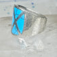 Turquoise ring size 5.25 cigar band sterling silver women