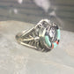 Horseshoe ring turquoise onyx band signed EDE size 10 pinky sterling silver women men
