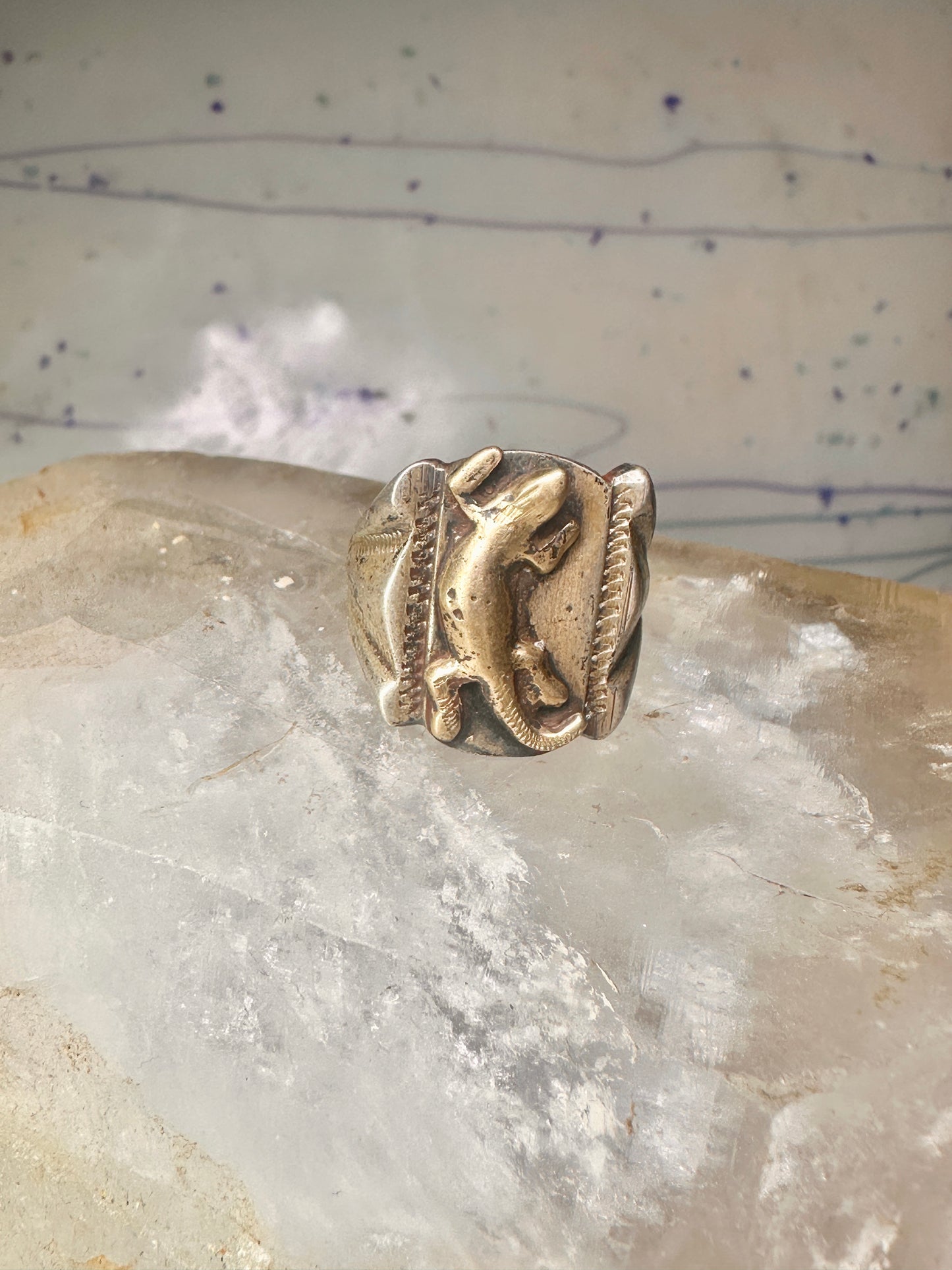 Lizard ring reptile band size 9.75 sterling silver women men