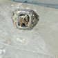 Black Hills Gold Ring onyx horse leaves cowgirl band sterling silver size 6 women