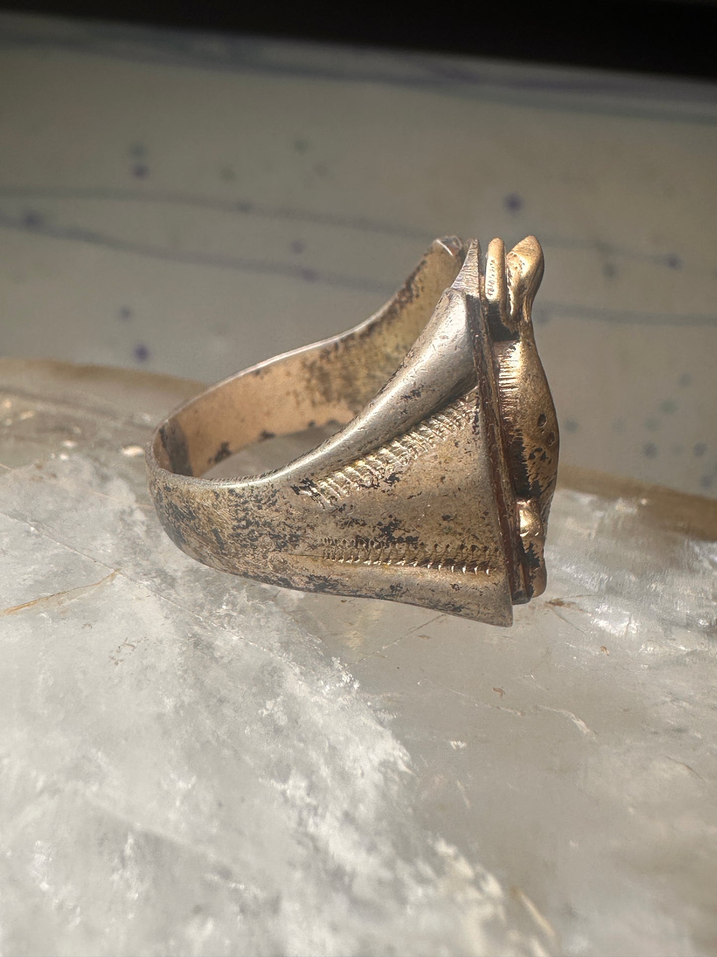 Lizard ring reptile band size 9.75 sterling silver women men