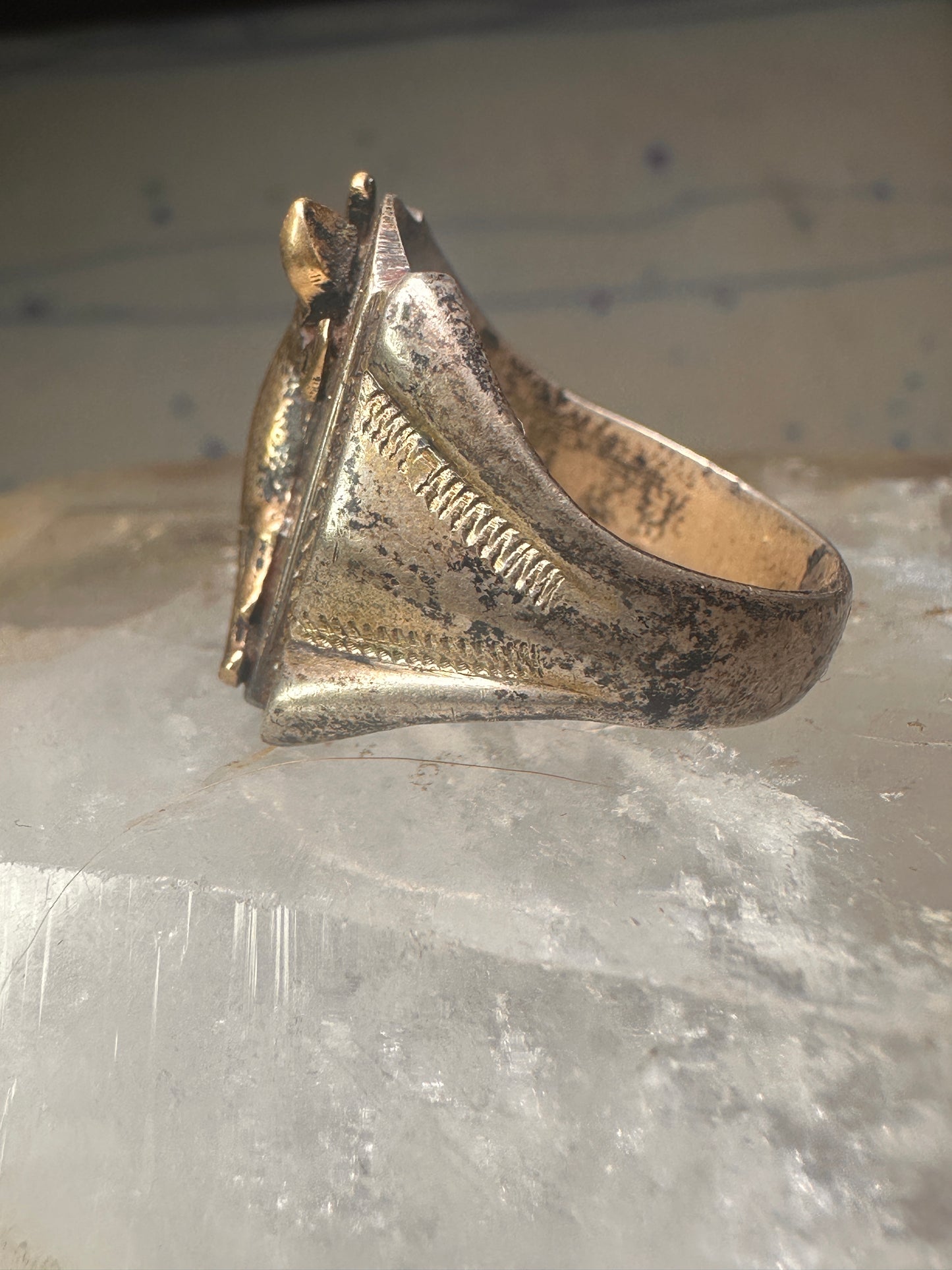 Lizard ring reptile band size 9.75 sterling silver women men