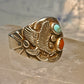 Eagle ring Navajo turquoise coral size 12.50 Sterling silver women men