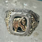 Black Hills Gold Ring onyx horse leaves cowgirl band sterling silver size 6 women