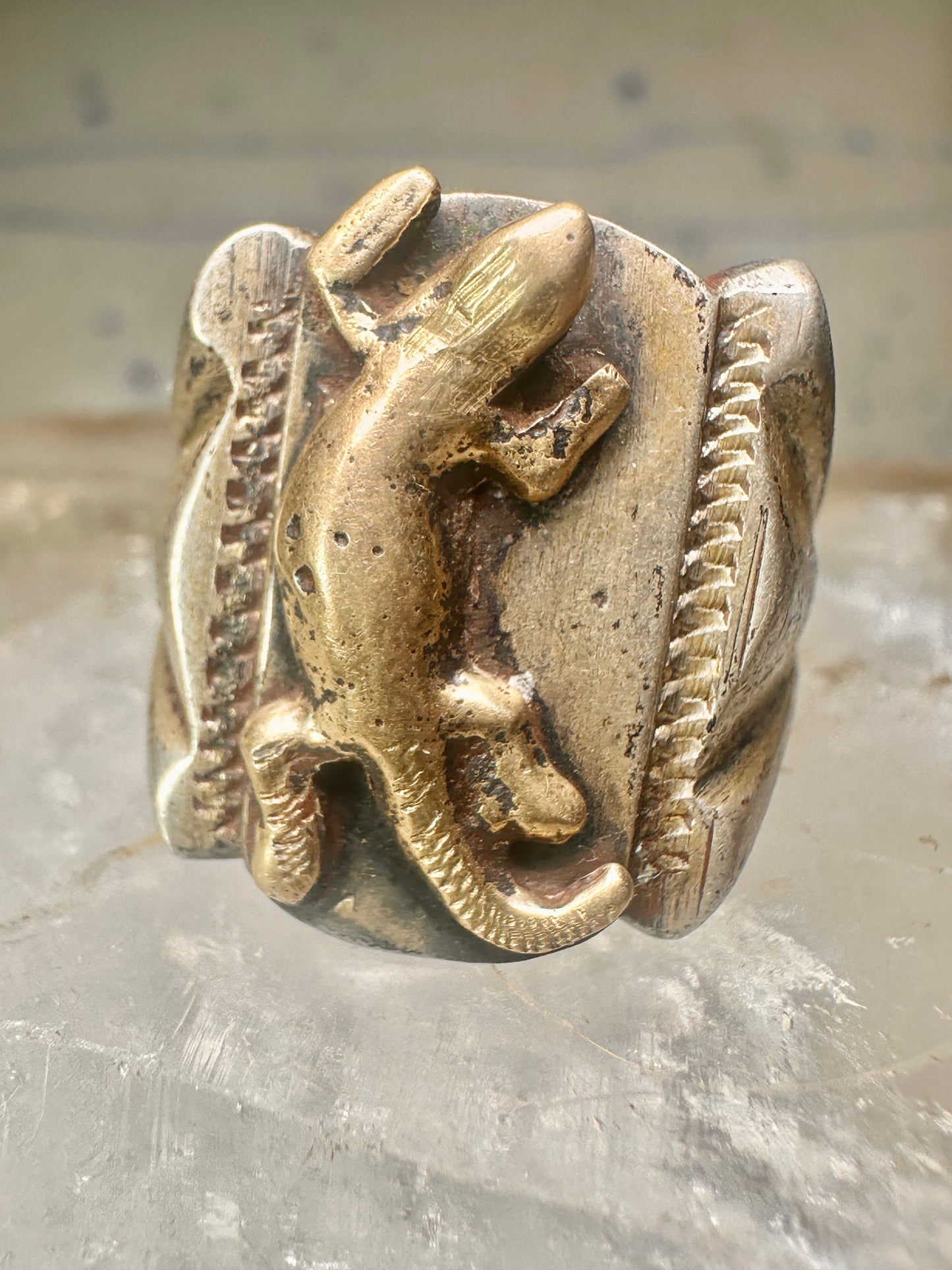 Lizard ring reptile band size 9.75 sterling silver women men